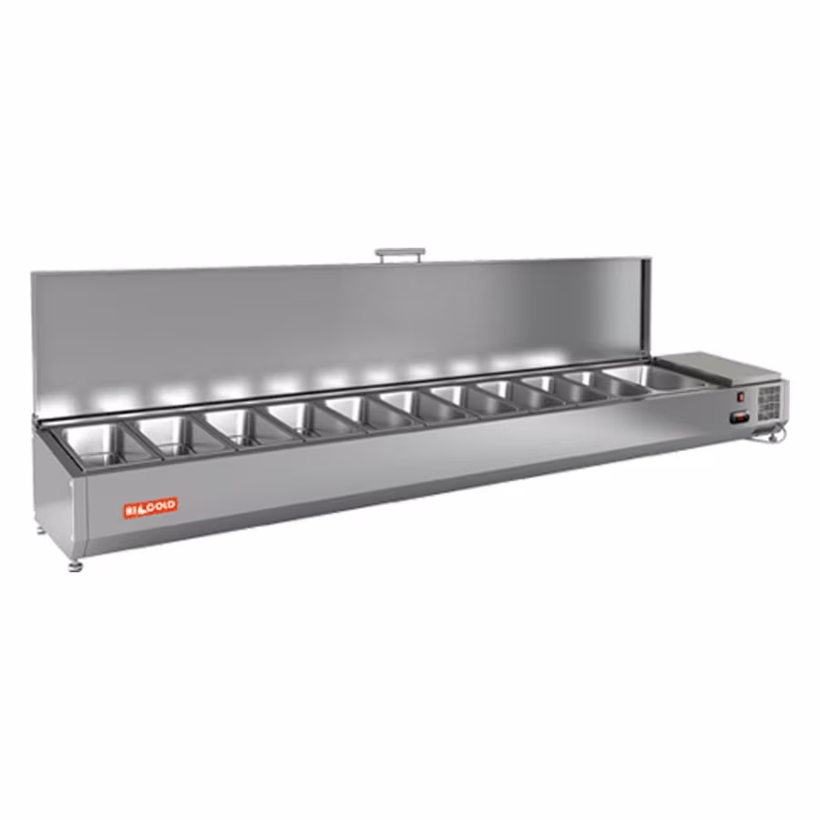 Vrtu 2360 1/3 витрина охл. настольная, с крышкой, 2360х385х279 мм, hicold rus